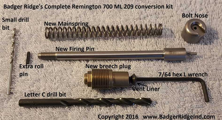 Remington 700 ML 209 sealed breech conversion kit Badger Ridge
