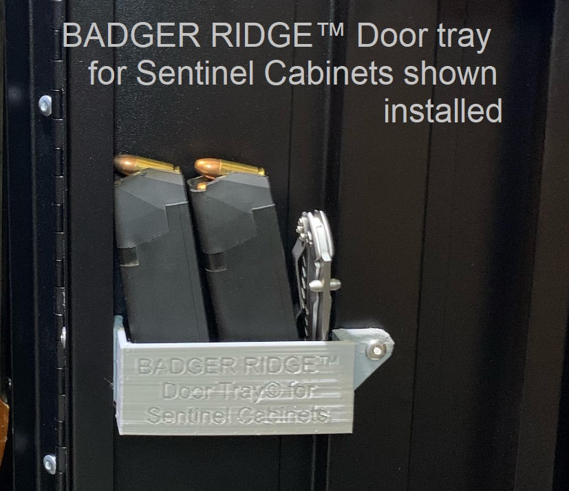 Organizer for Sentinel Gun Cabinet door installed