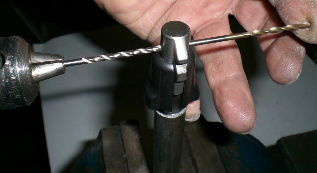 Drilling Cross pin hole in 700 bolt