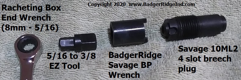 Badger Ridge Savage BP wrench EZ removal tools and Breech plug