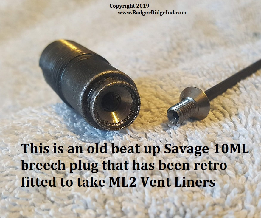 Savage 10 ML breech plug retrofit to use ML2 Vent liner