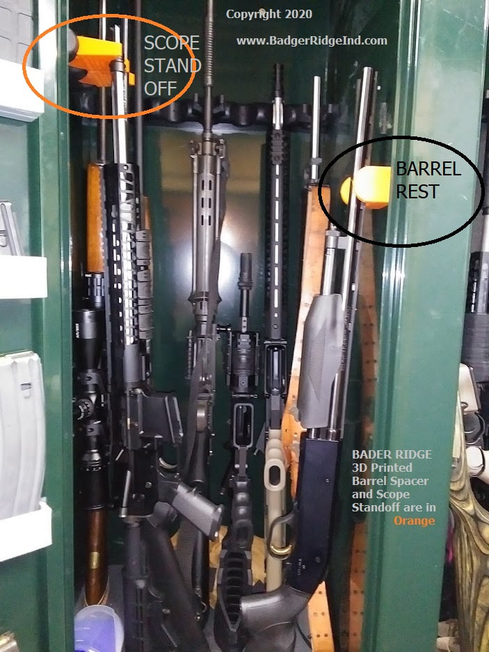STACK ON Gun cabinet organized door shelves barrel rests scope stand off